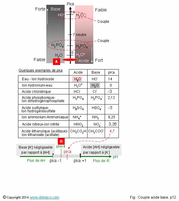 Pka Base acide fort faible   